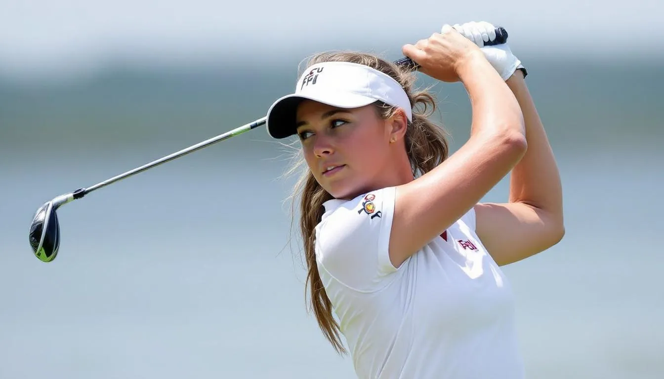 AI-generated illustration for: FSU's Sophia Fullbrook Leads Coach Mo Classic by Two Strokes