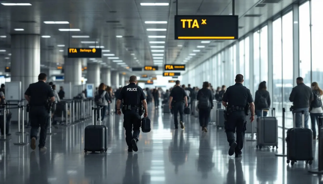 AI-generated illustration for: Trump considers deploying ICE agents to airports amid TSA sh