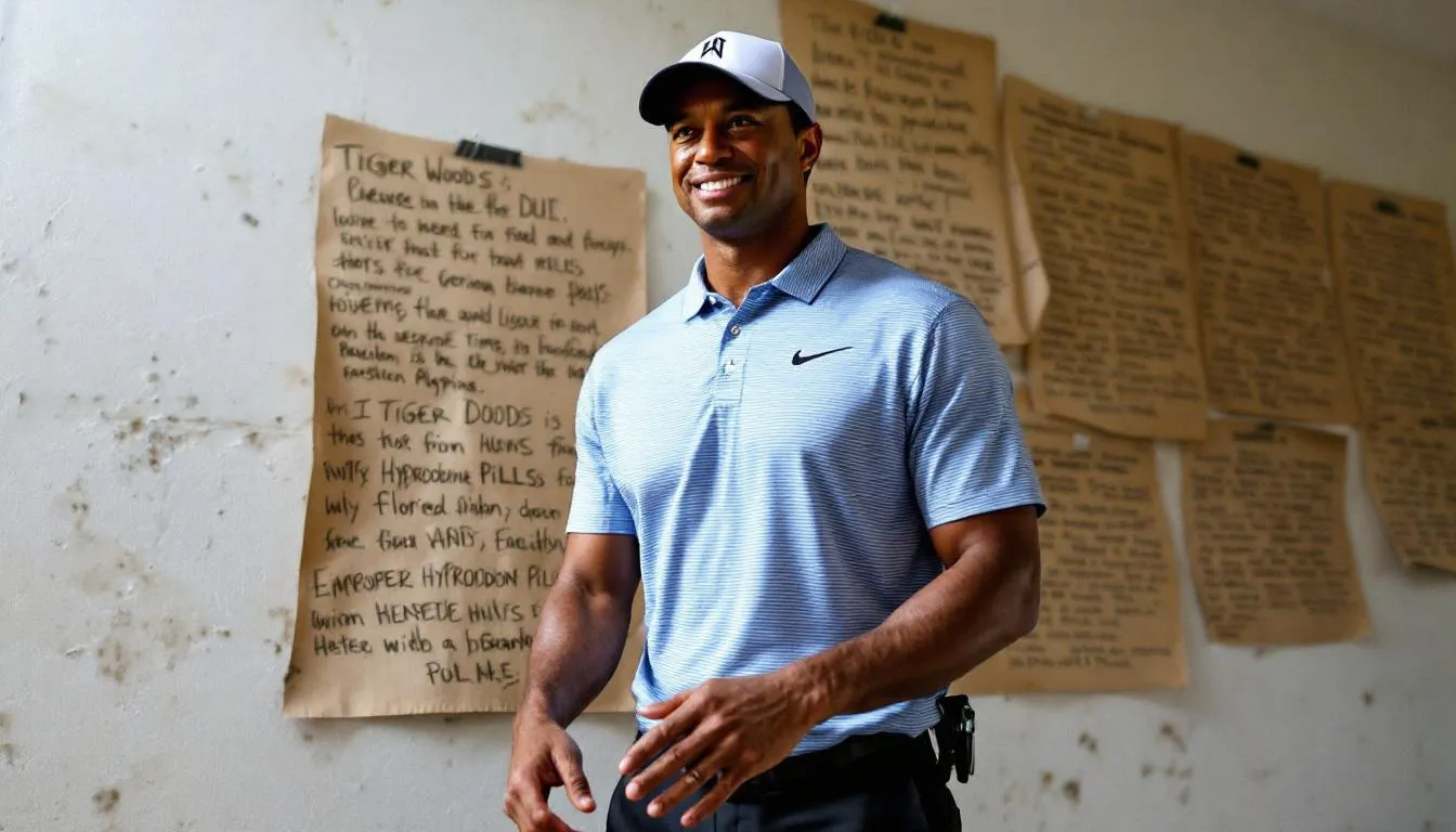 AI-generated illustration for: Tiger Woods pleads not guilty to DUI charges after hydrocodo