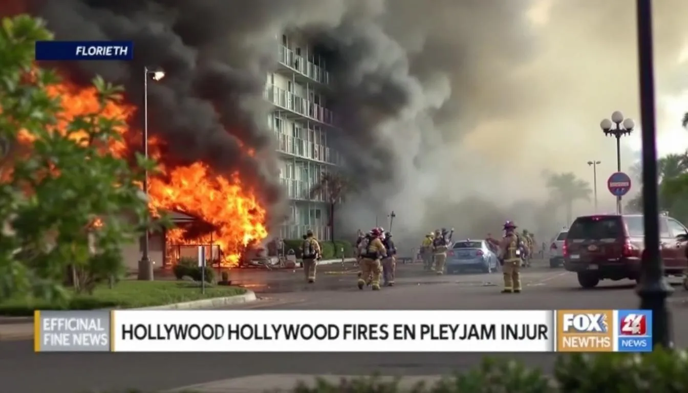 AI-generated illustration for: Fire at Hollywood Gateway Inn evacuates 60 people, 4 injured