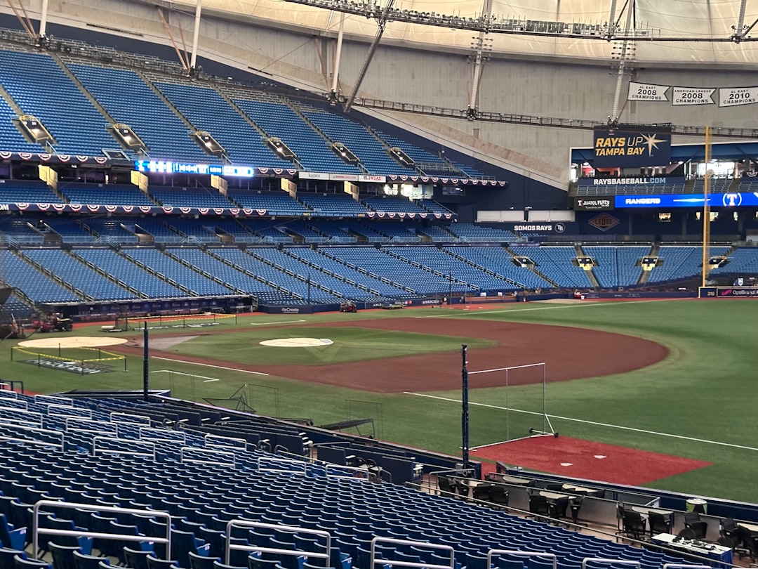 a view of a baseball field from the stands