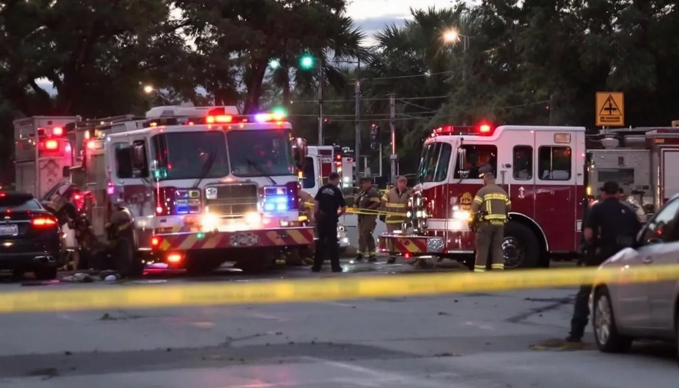 AI-generated illustration for: Three hospitalized after Fort Lauderdale crash that also str