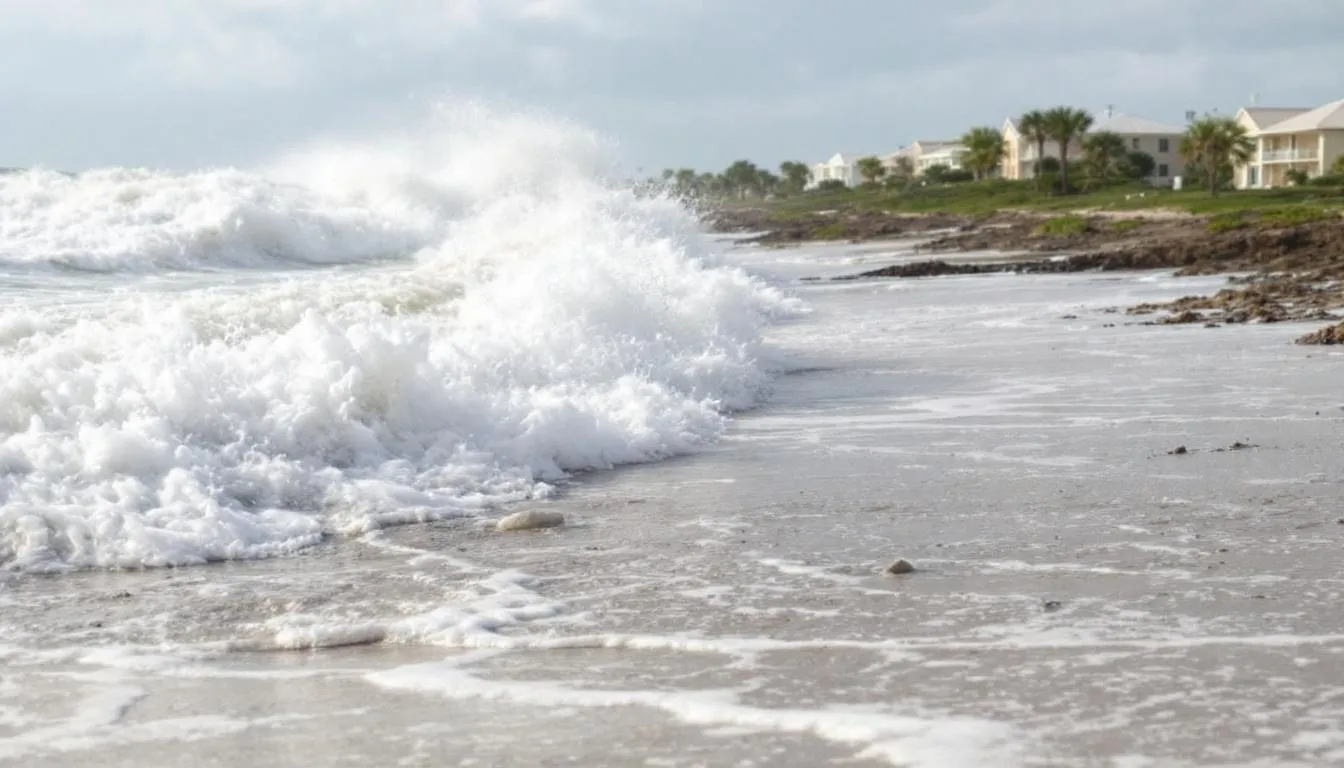 AI-generated illustration for: High Surf Up to 13 Feet Prompts Dangerous Rip Current Warnin