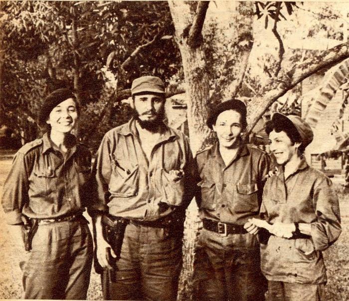 Vilma Espín, Fidel Castro, Raúl Castro and Celia Sánchez on the Second Eastern Front.
