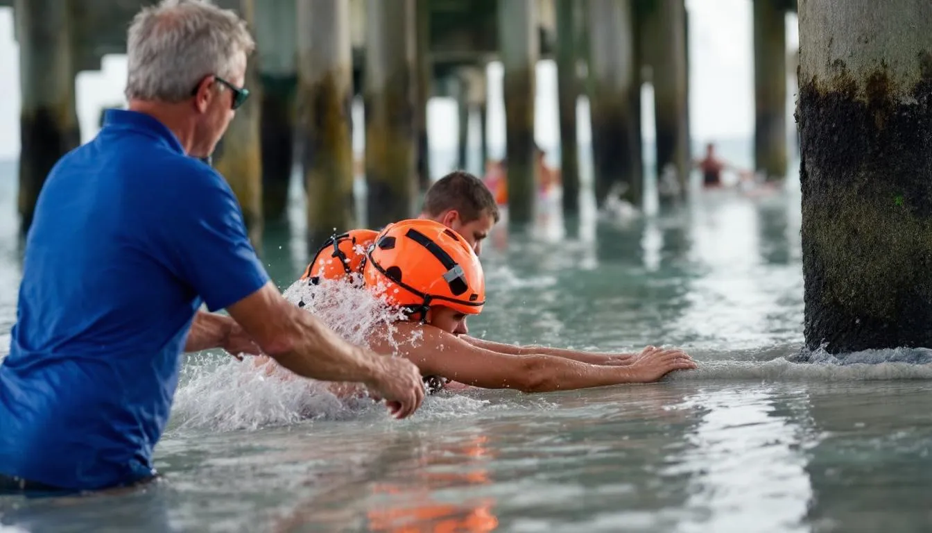 AI-generated illustration for: Fort Lauderdale rescues 20 people from high-risk rip current