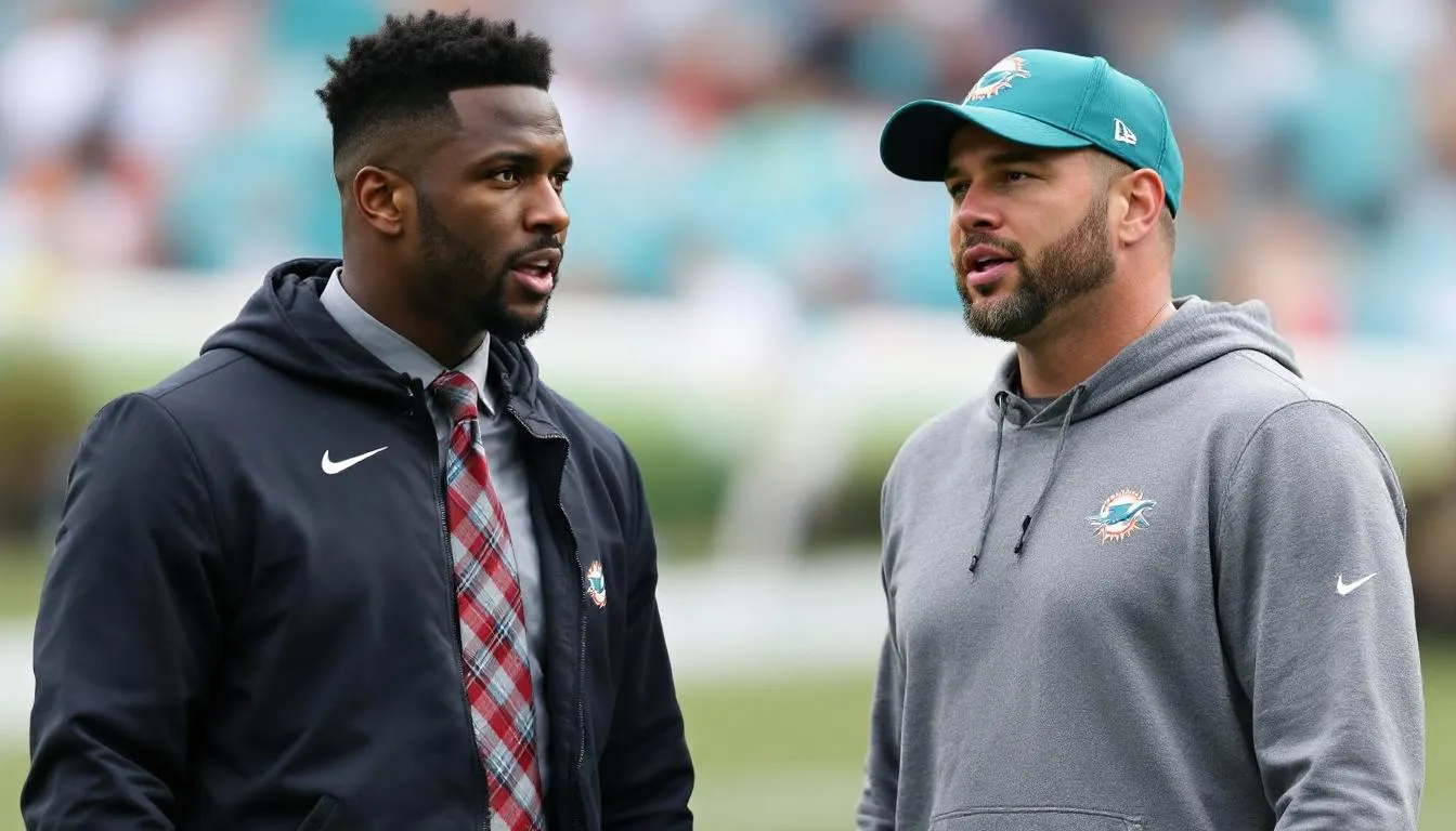 AI-generated illustration for: Dolphins GM Sullivan open to drafting quarterback despite si