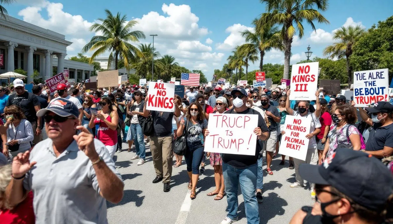 AI-generated illustration for: 6,500 protesters gather in Fort Myers for No Kings III rally