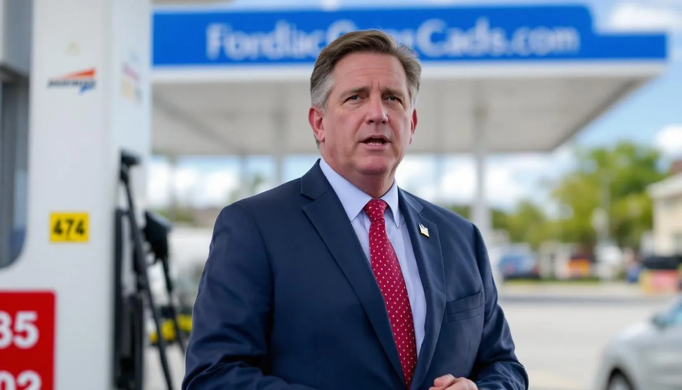 AI-generated illustration for: DeSantis rejects gas tax suspension as Florida prices near $