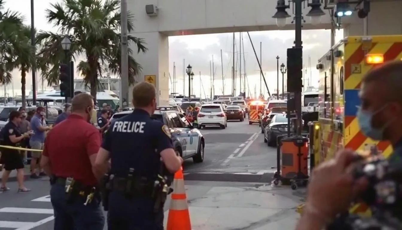 AI-generated illustration for: Two hospitalized after van crashes through Fort Lauderdale m