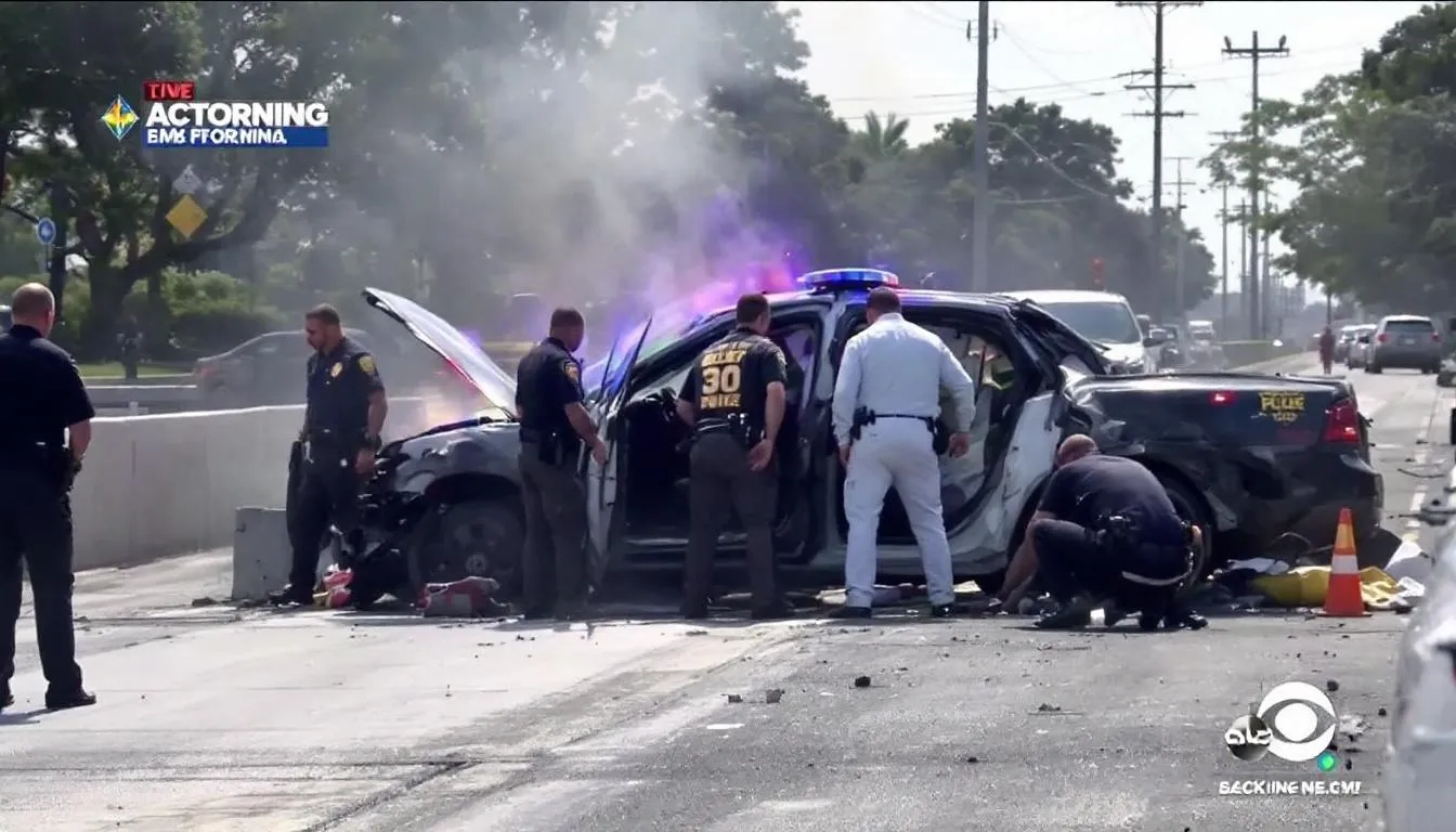 AI-generated illustration for: Miami-Dade Deputy Injured in Second Crash While Responding t