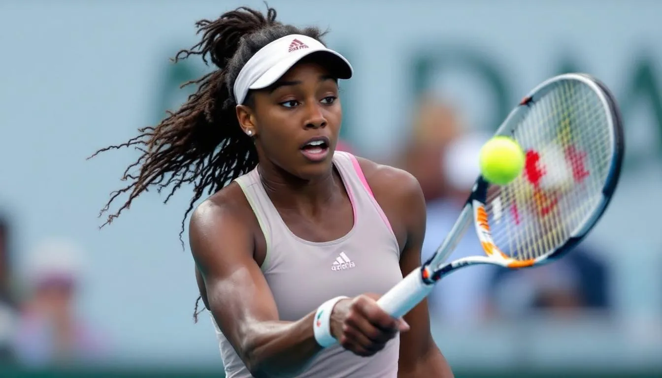 AI-generated illustration for: Coco Gauff reaches Miami Open semifinals with 6-3, 1-6, 6-3 