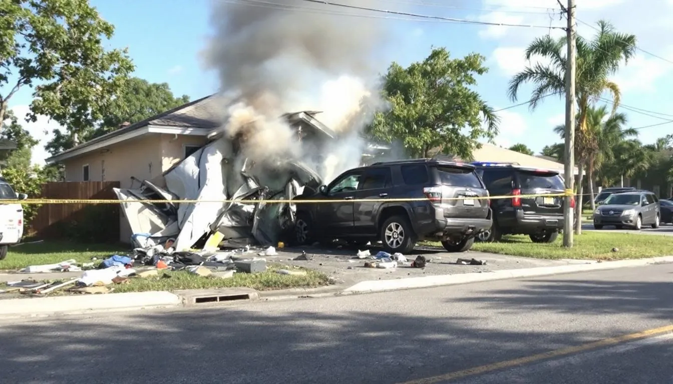 AI-generated illustration for: SUV crashes into Broward County home, injures driver on Nort